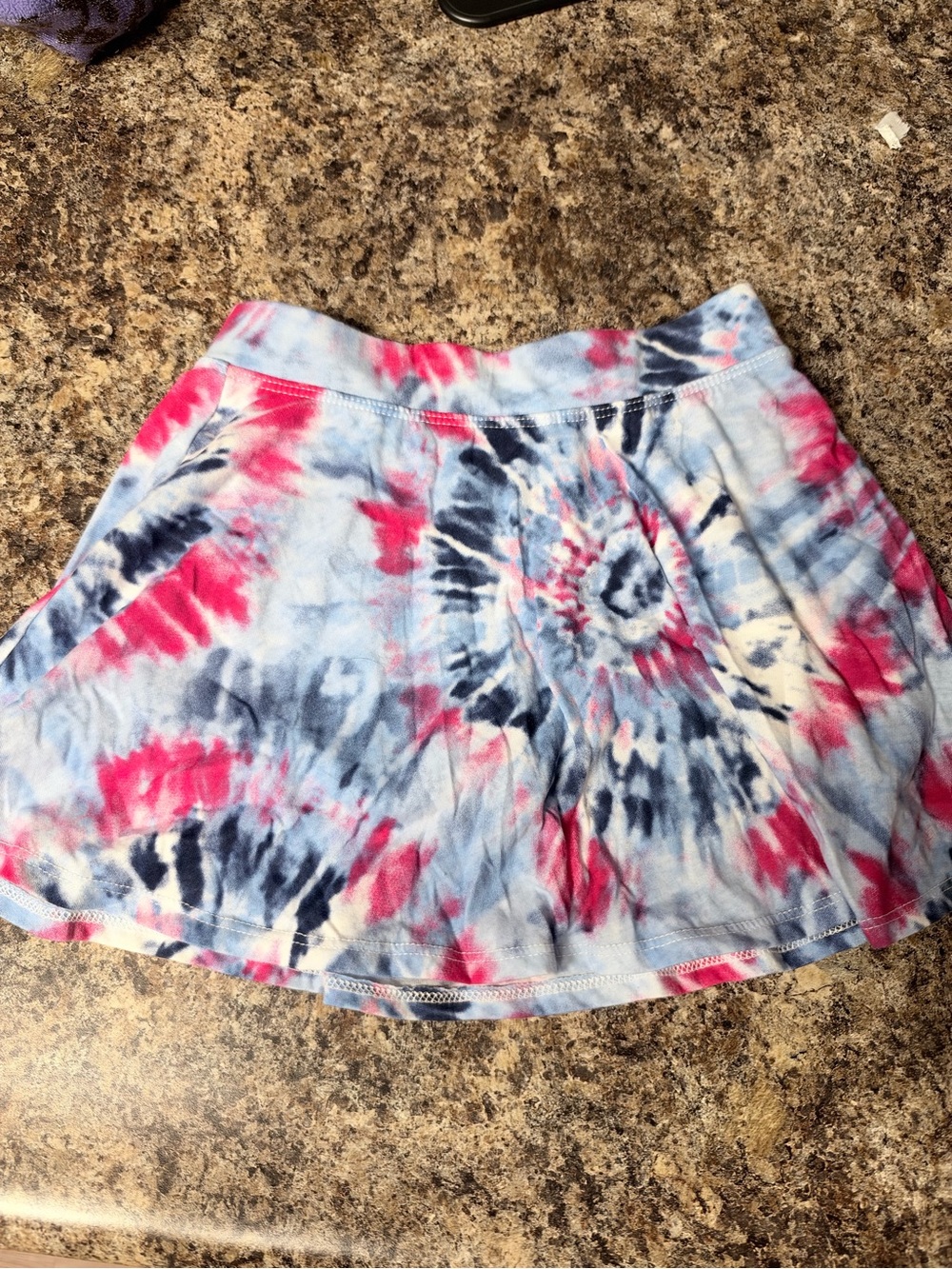 Place Tie-Dye Circle Skirt in Blue & Pink